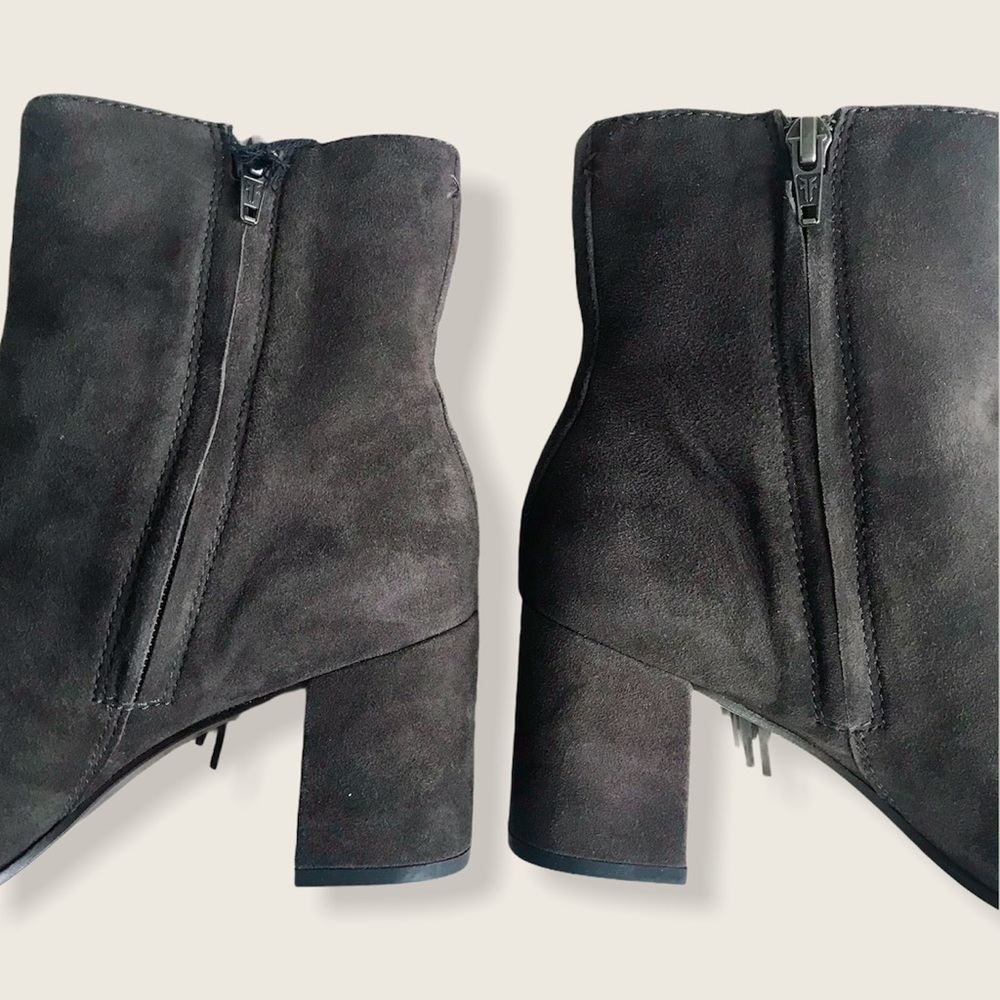 Frye Jodi Fringe Short Suede Trendy Ankle Bootie - Picture 11 of 16